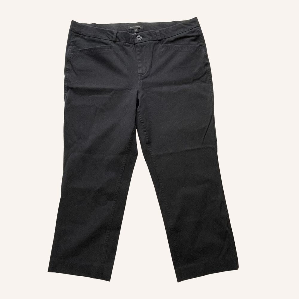 BANANA REPUBLIC pants 14 black straight leg ankle length